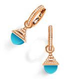 Marli mini rose gold drop earrings with diamonds and turquoise, UK version