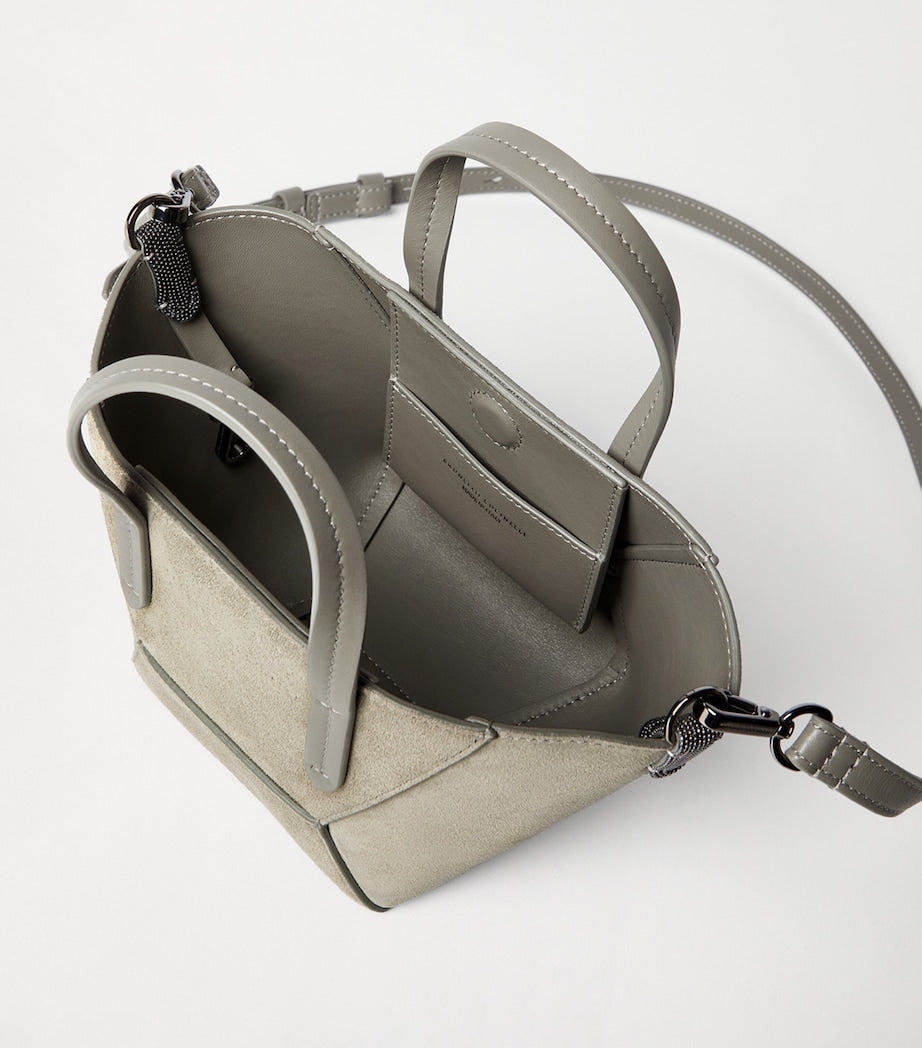 Brunello Cucinelli mini suede BC Duo tote bag (British brand)