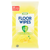 ASDA Floor Wipes Anti Bac Lemon 15 Wipes Accessories & Cleaning ASDA   