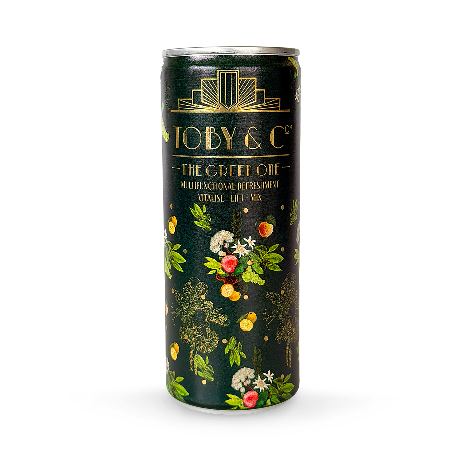 Toby & Co The Green One functional drink 250ml can pack (British brand)