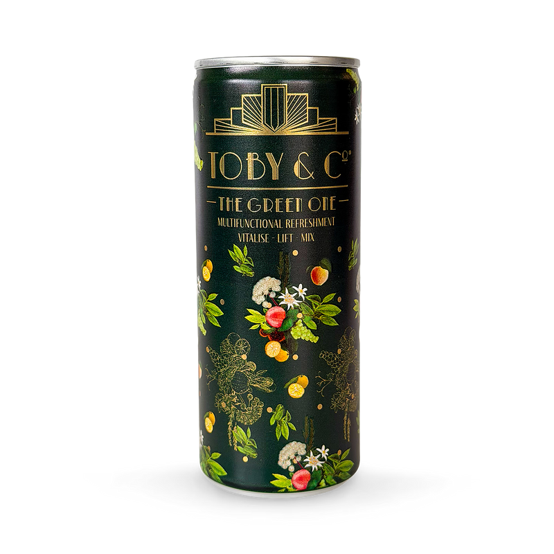 Toby & Co The Green One functional drink 250ml can pack (British brand)