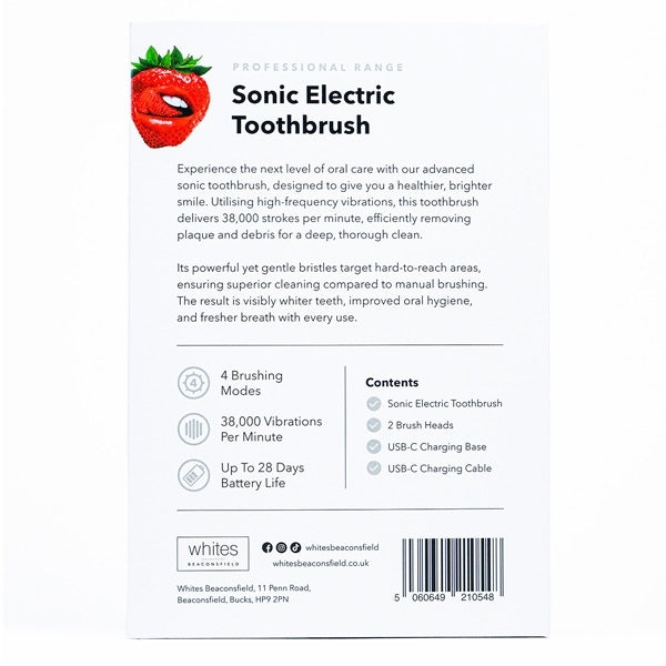 Whites Beaconsfield black sonic electric toothbrush - British product