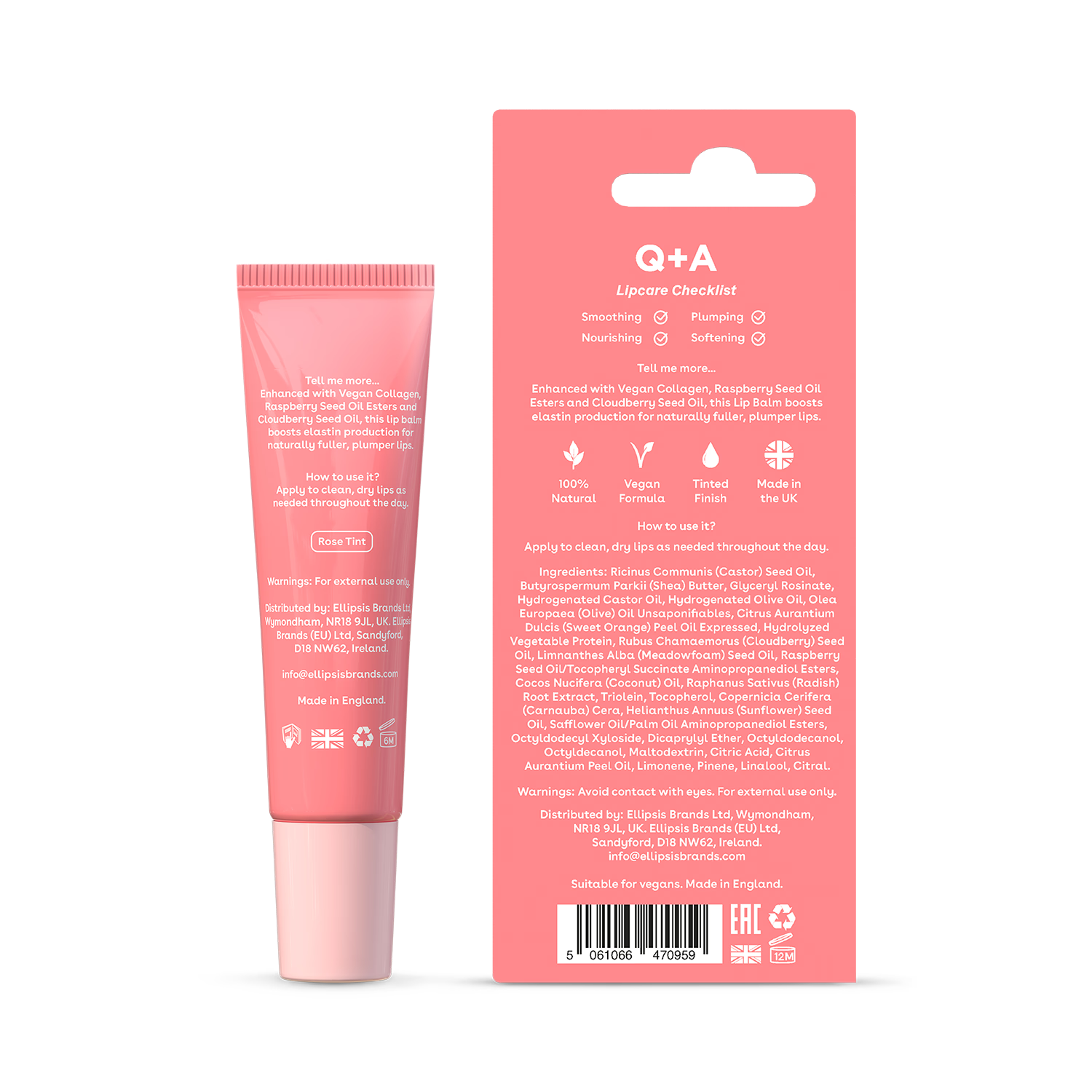 Q+A Collagen Lip Balm 10 ml (British brand)
