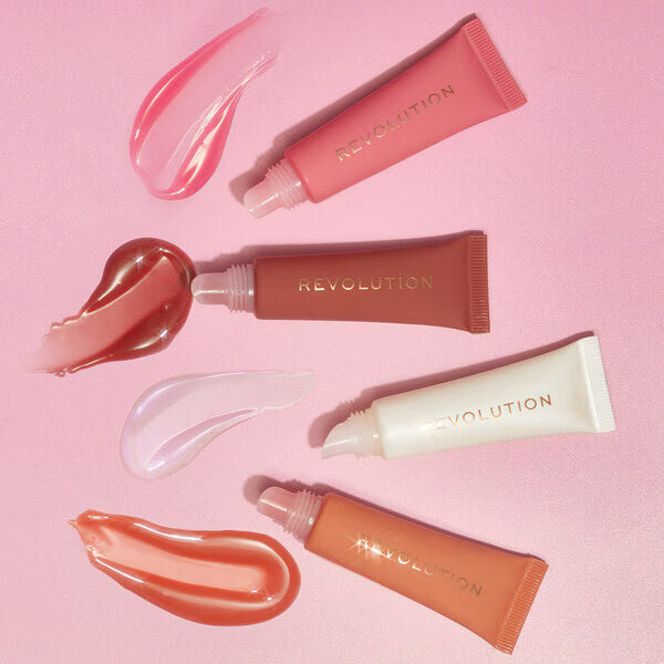 Revolution Juicy Peptide Lip Balm Clear Ice, imported from the UK