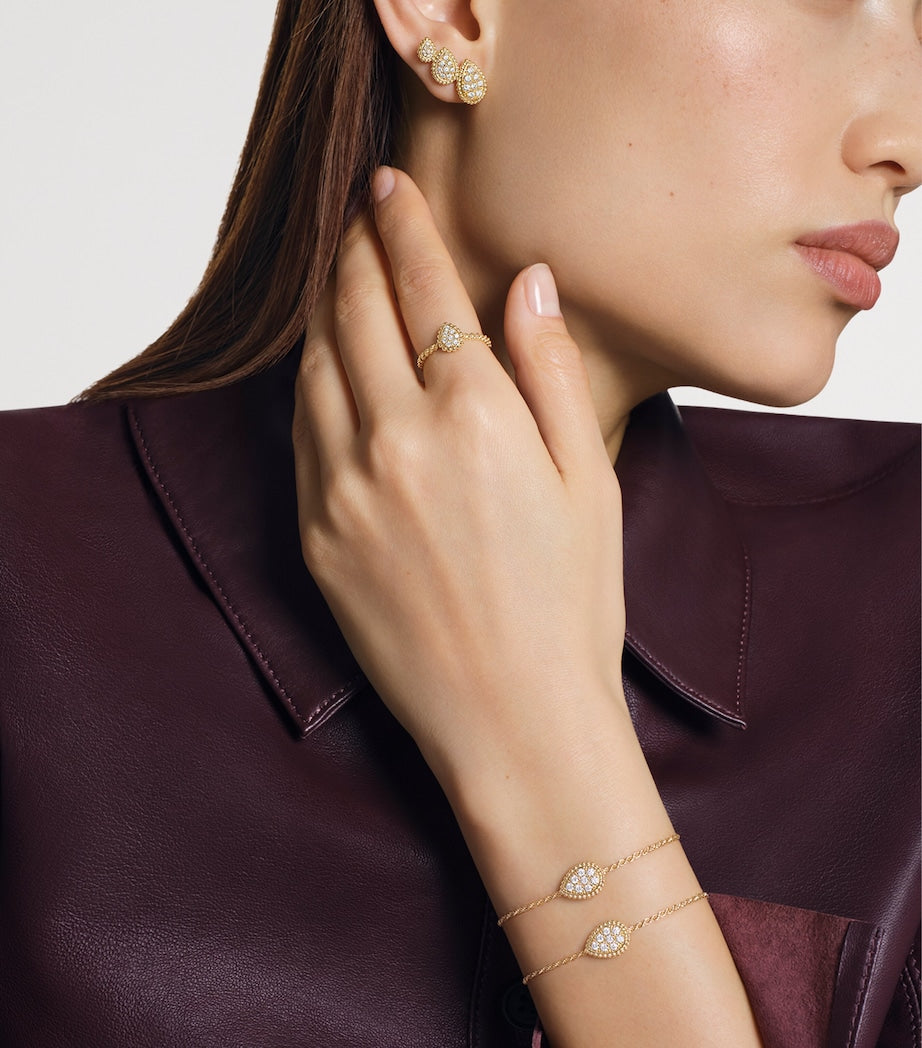 Boucheron Serpent Bohème bracelet yellow gold diamond bangle, imported from the UK