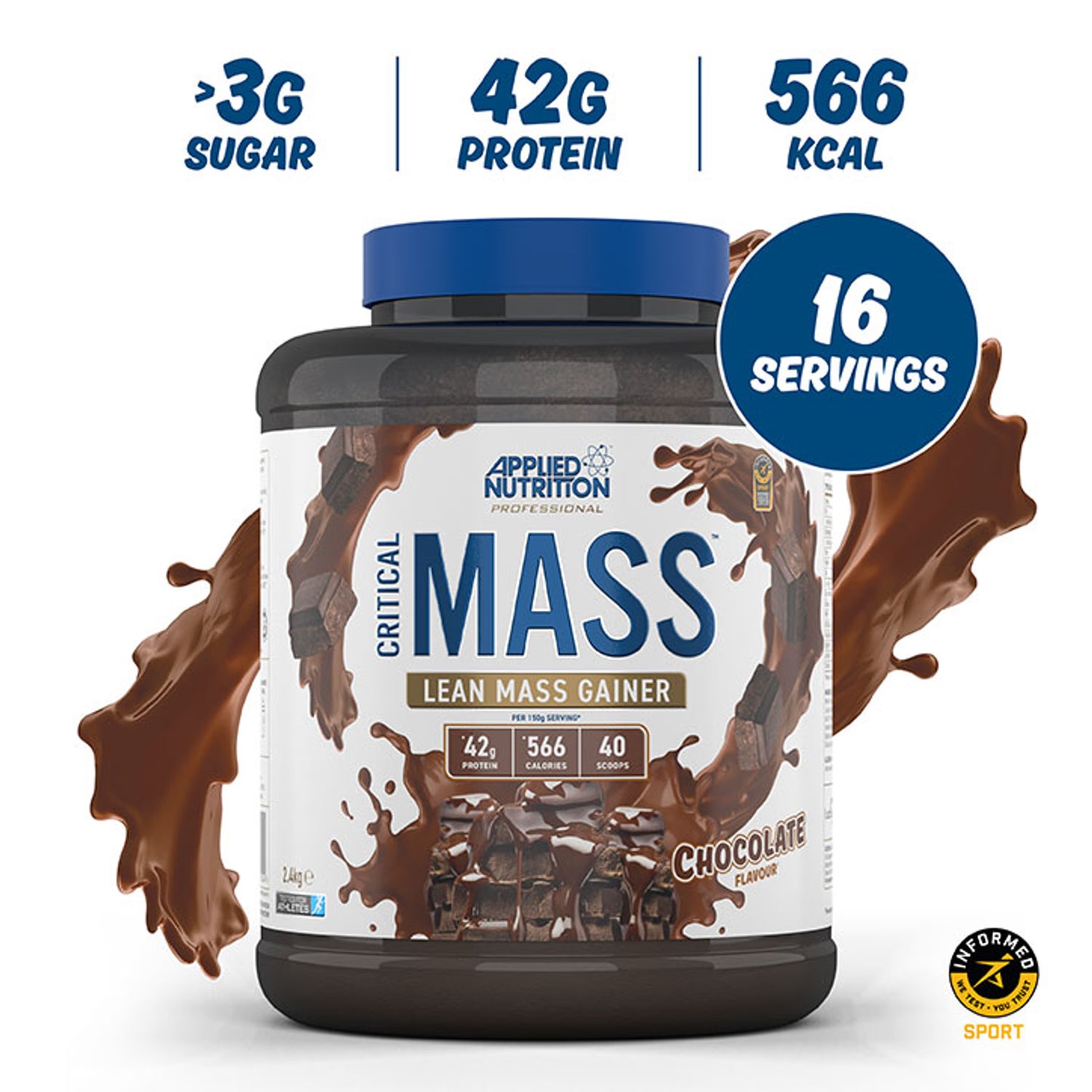Applied Nutrition Mass Gainer Powder Chocolate 2.4kg - British product