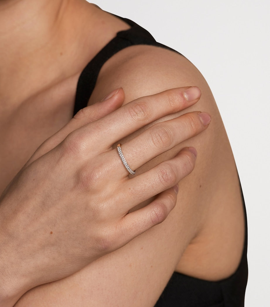 Astrid & Miyu gold-plated pavé essential ring - British product