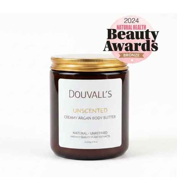 Douvalls Organic Argan Body Butter Unscented 240ml - British product