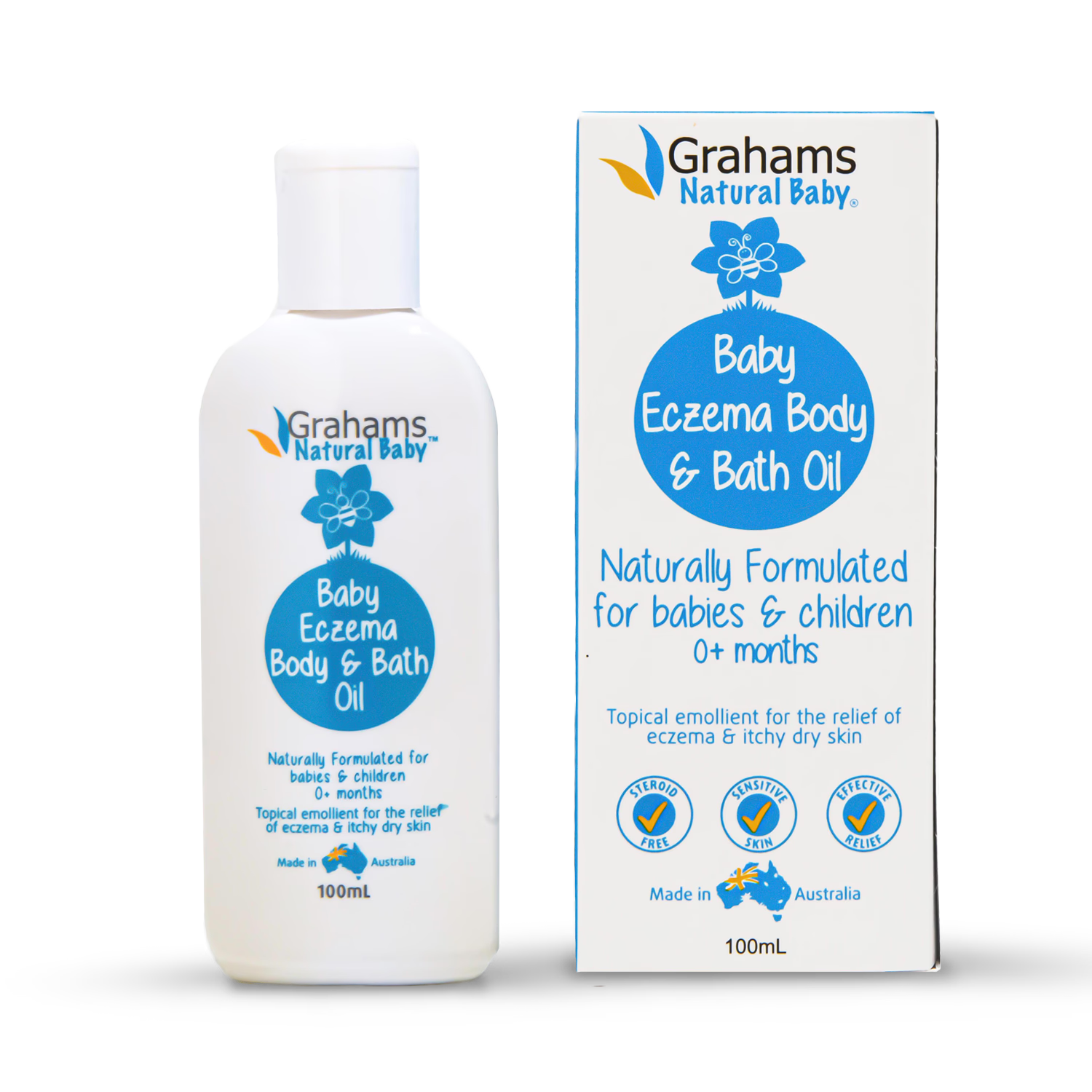 Grahams Baby Eczema Body & Bath Oil 100ml (British brand)