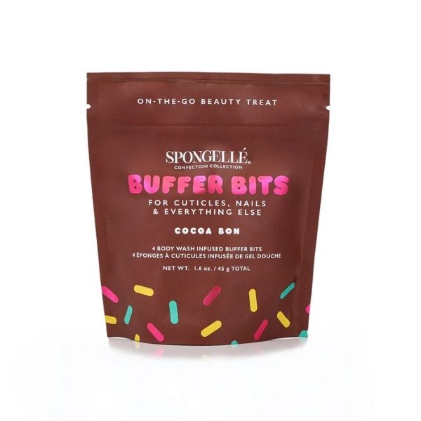 Spongellé Buffer Bits Cocoa Bon 4 Pack, imported from the UK
