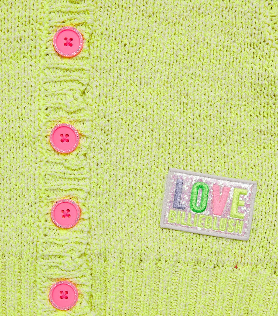Billieblush knitted appliqué cardigan for children aged 2-12 years - British product