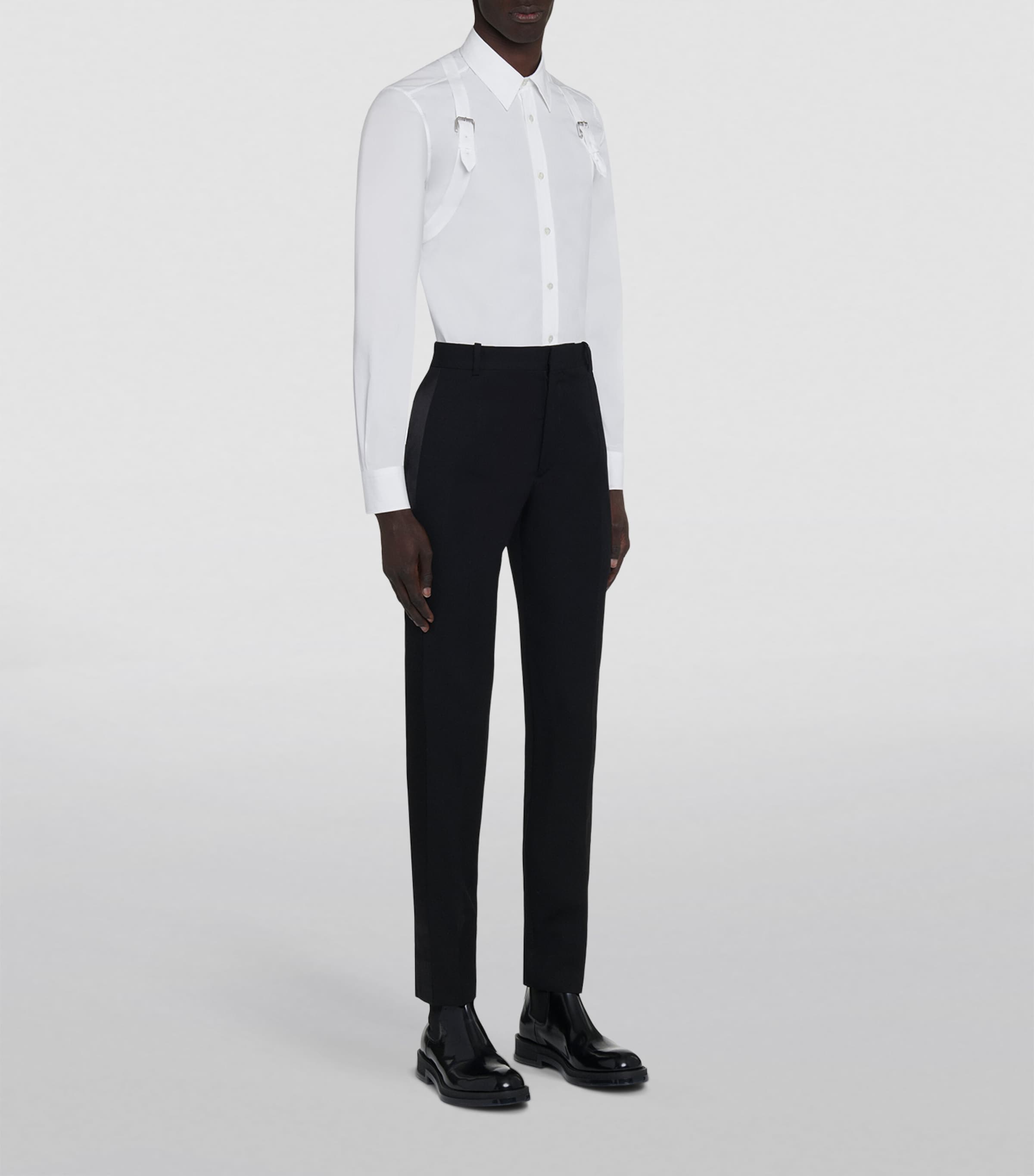 Pantalons ajustés en laine McQueen, importés du Royaume-Uni