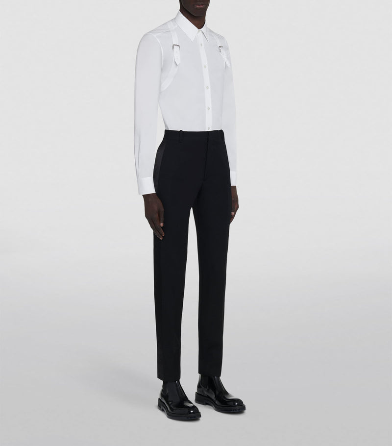 Pantalons ajustés en laine McQueen, importés du Royaume-Uni