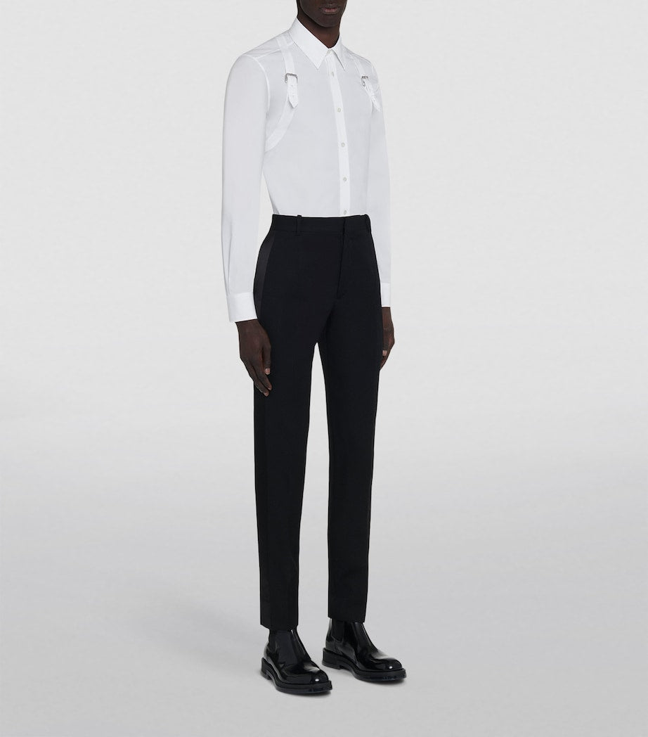 Pantalons ajustés en laine McQueen, importés du Royaume-Uni