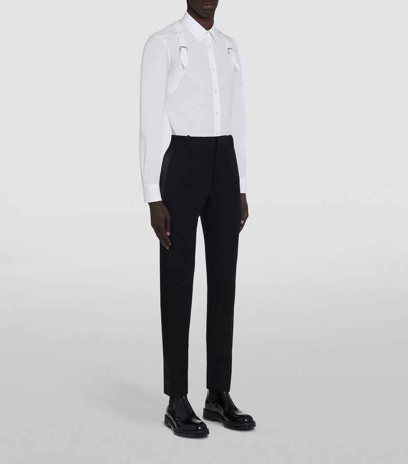 Pantalons ajustés en laine McQueen, importés du Royaume-Uni