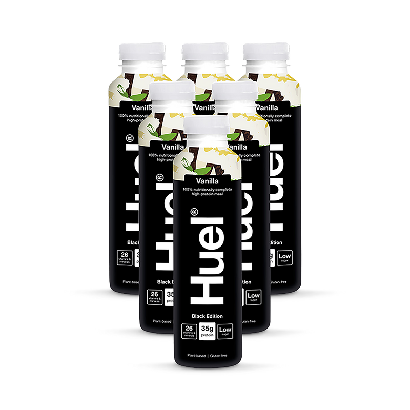 Huel Black Edition vanilla meal replacement drink 6 x 500ml, UK version