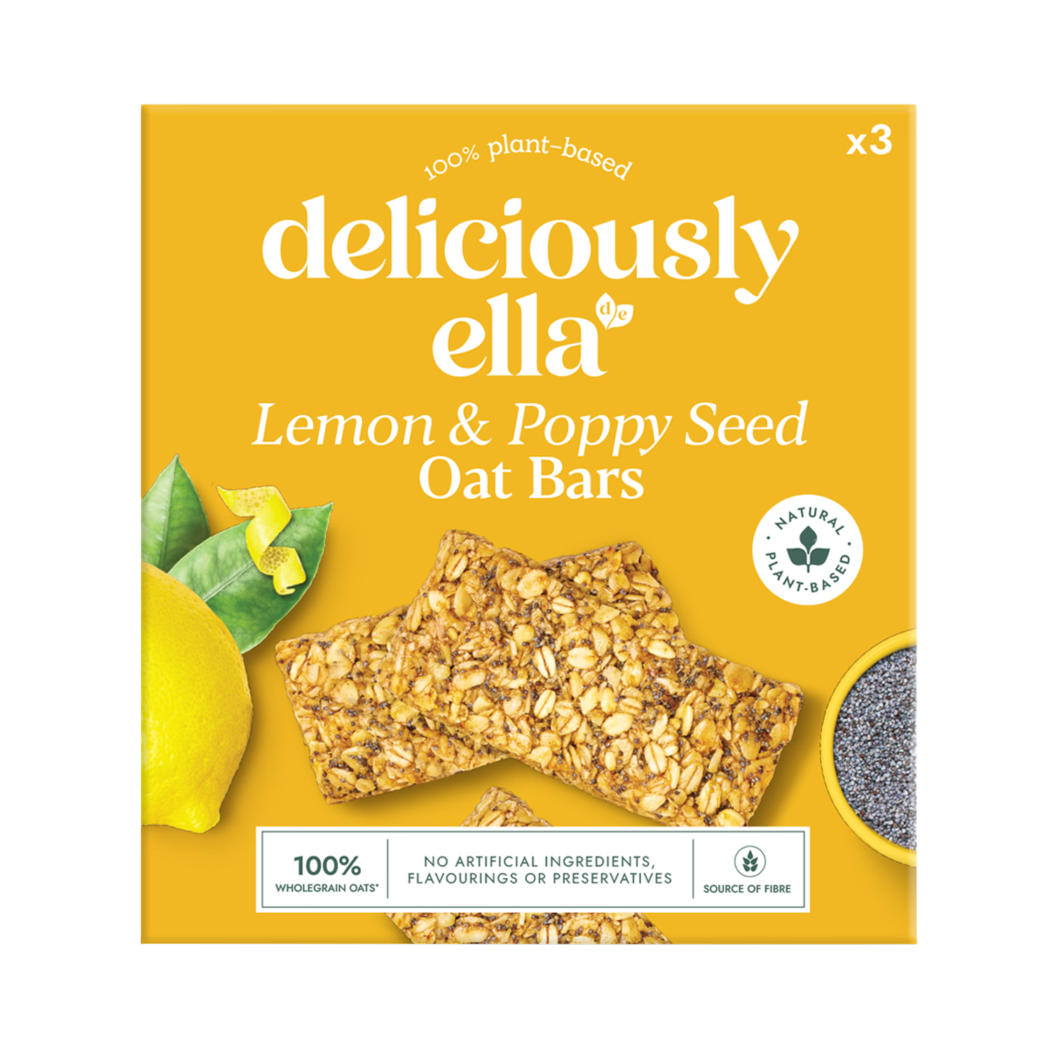 Deliciously Ella Lemon Poppy Seed Oat Bar 50g