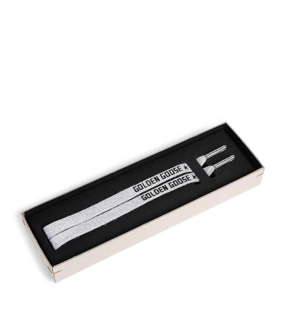 Golden Goose logo print laces - British product