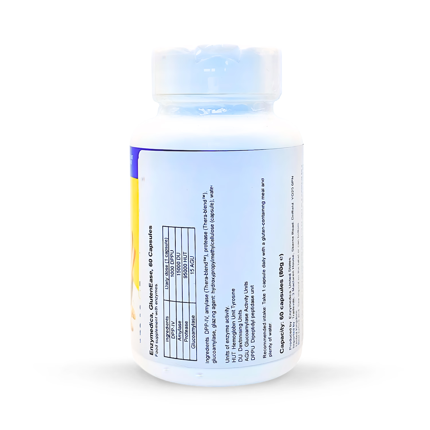 Enzymedica GlutenEase digestive enzymes 60 capsules, imported from the UK