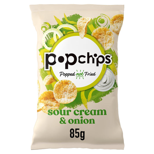 Popchips Sour Cream & Onion Sharing Crisps 85g Sharing crisps Sainsburys   