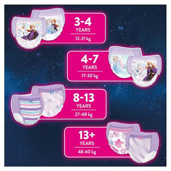 Huggies DryNites Girl's Pyjama Pants Frozen Design 4-7 Years (British brand)