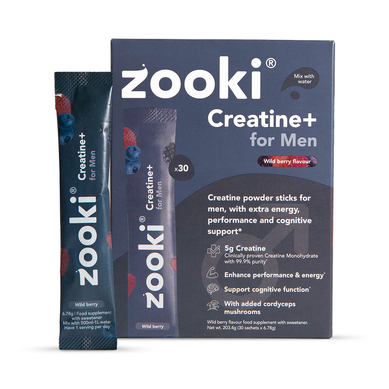 Zooki creatine supplement wild berry powder 30 sachets - British product