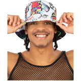 Smiffys 90s graffiti bucket hat, imported from the UK
