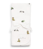 Rosa & Blue bamboo organic cotton bear baby blanket, imported from the UK
