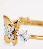 Yeprem yellow gold and diamond butterfly bangle (British brand)