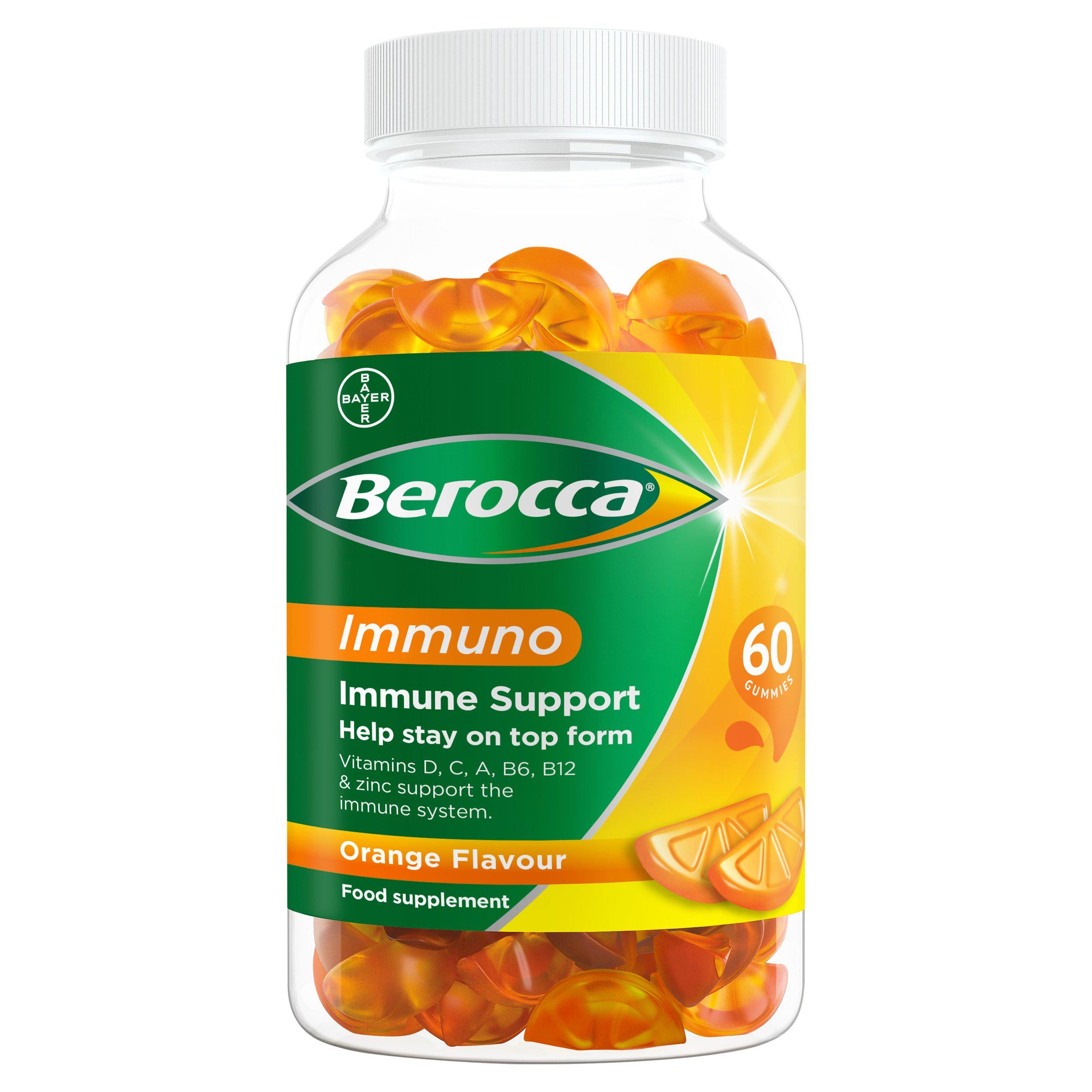 Berocca Immuno Orange Flavour Gummies x60 GOODS Sainsburys   