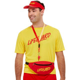 Smiffys lifeguard accessory kit red visor bumbag whistle (British brand)