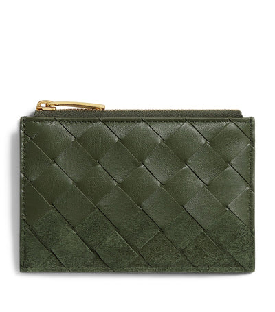 Harrods Bottega Veneta Leather Intrecciato Zipped Card Holder- Buy online at McGrocer