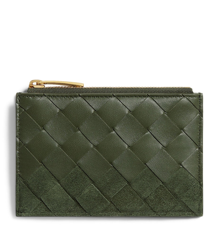 Porte-cartes zippé Intrecciato Bottega Veneta en cuir nappa, importé du Royaume-Uni
