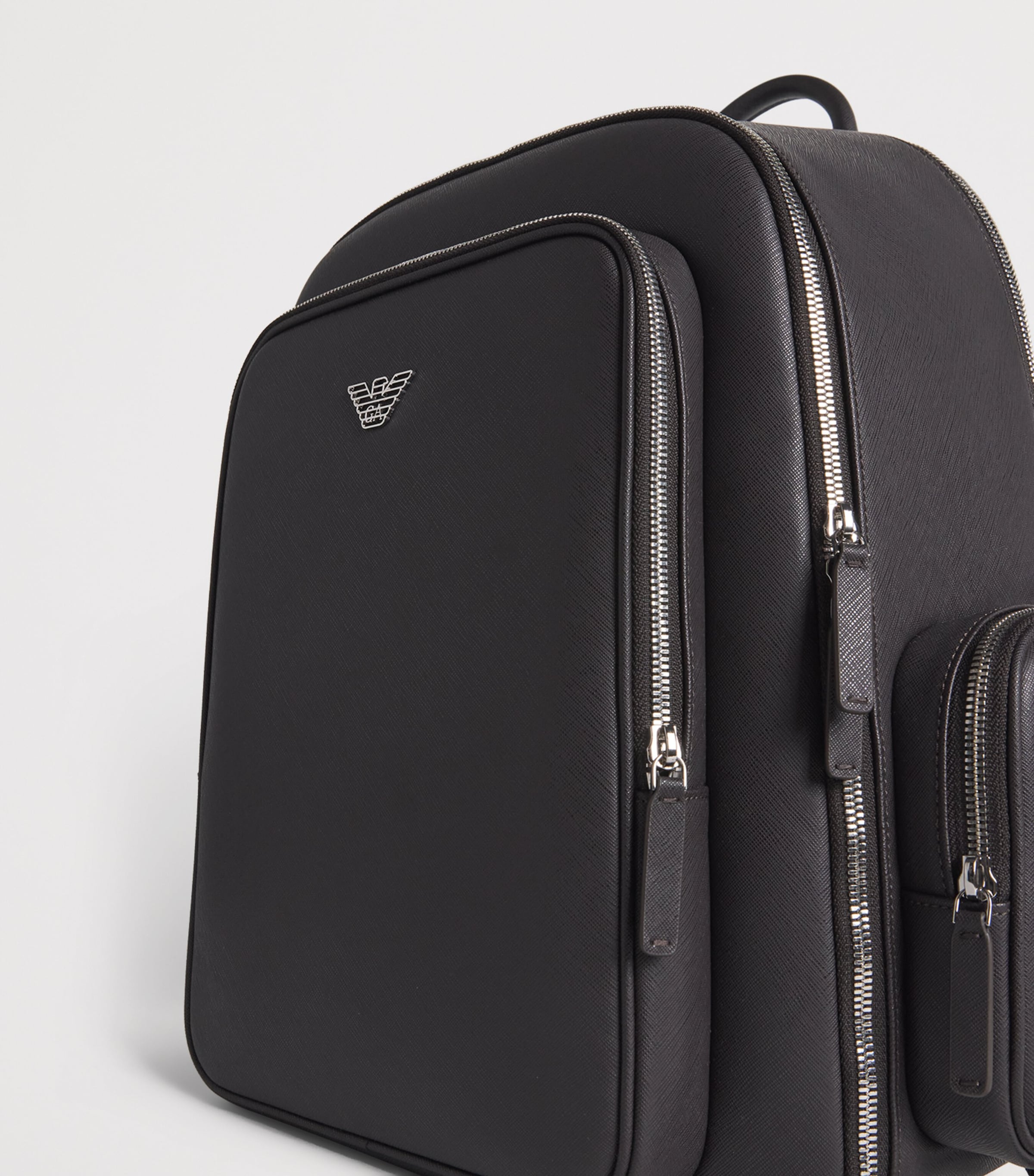 Emporio Armani faux leather backpack with padded straps, UK version