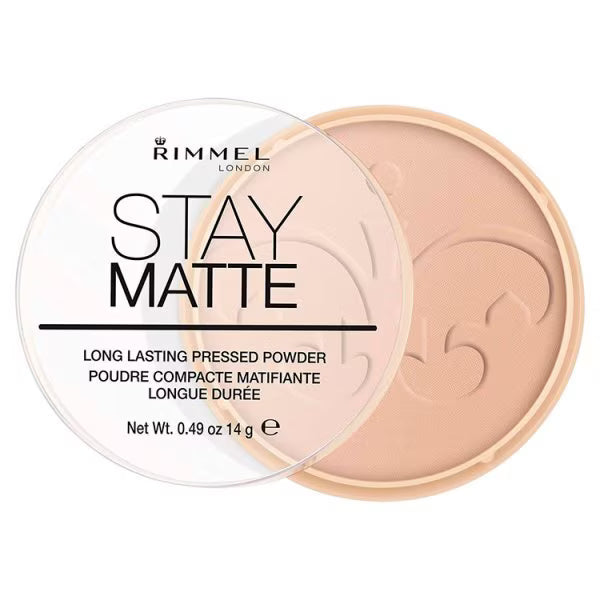 Rimmel Stay Matte Pressed Powder Silky Beige 5, imported from the UK