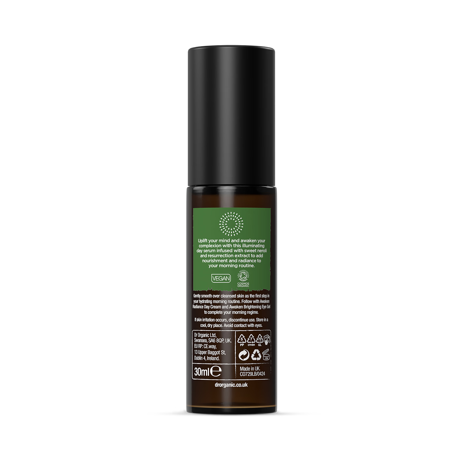 Dr Organic Evoke Awaken Day Elixir 30ml, imported from the UK
