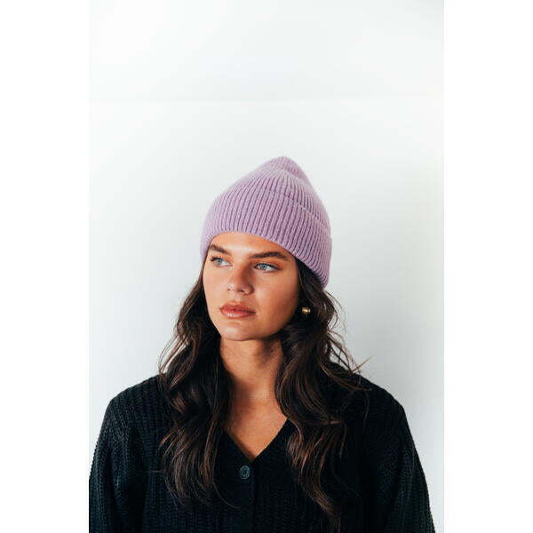 SVNX ribbed beanie hat in purple, imported from the UK