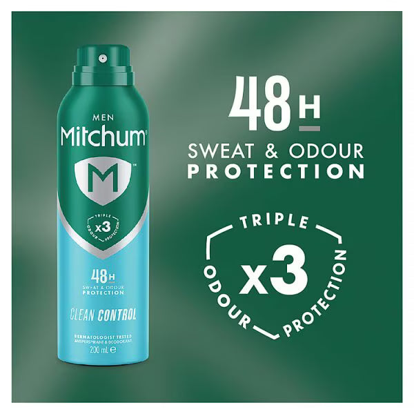 Mitchum Clean Control Anti-Perspirant Aerosol 200ml, imported from the UK