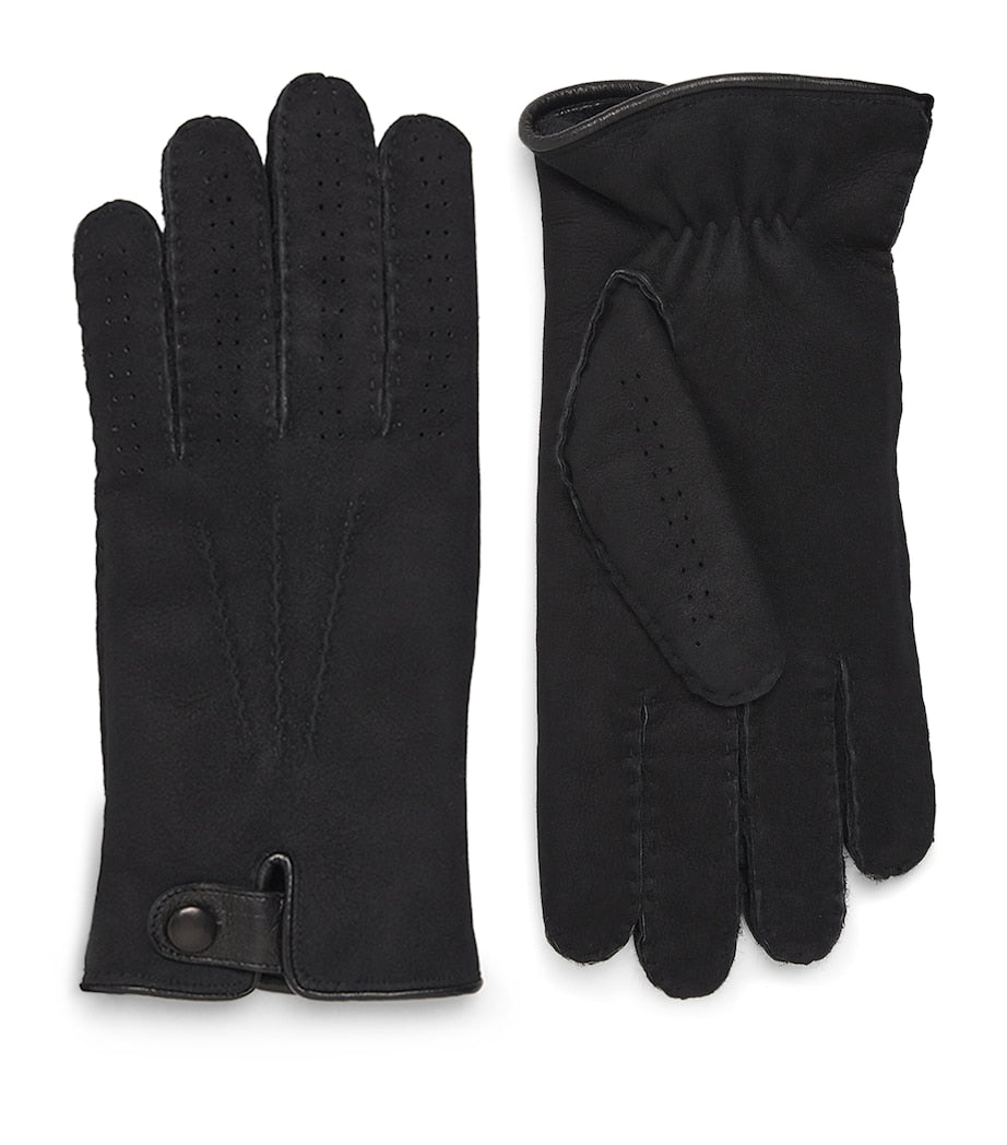 Giorgio Armani shearling leather gloves with lambskin accents - British product