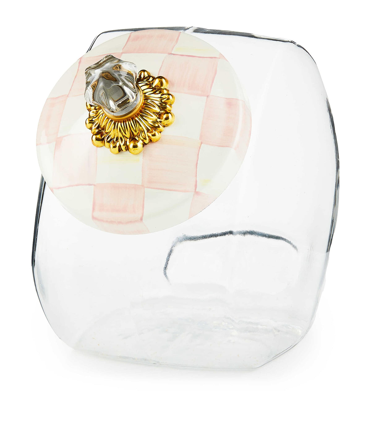 MacKenzie-Childs Rosy Check Cookie Jar 3.79L, imported from the UK