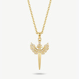 MUCHV Angel Sword necklace 18k gold or silver - British product
