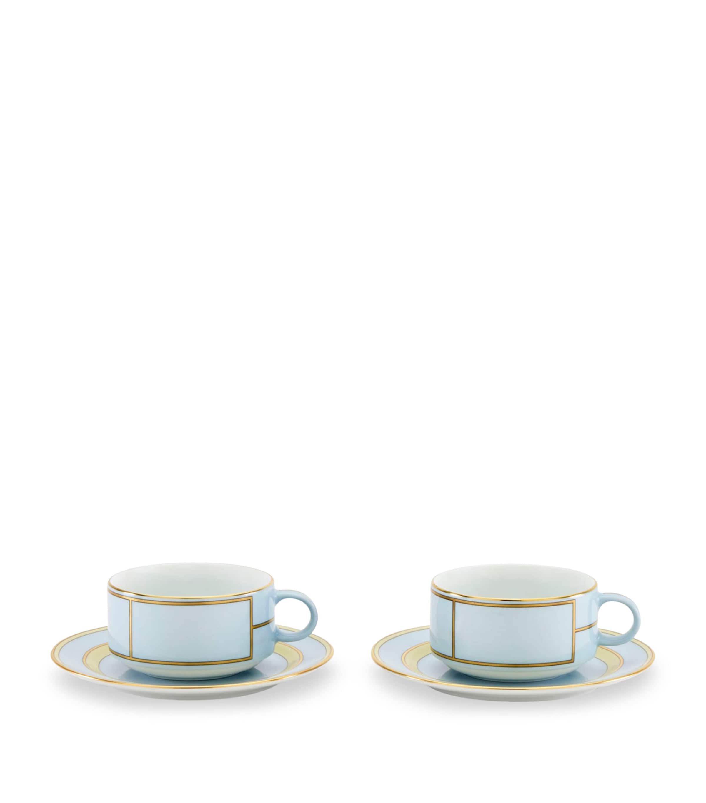 Ginori 1735 Celeste teacup and saucer set, UK version
