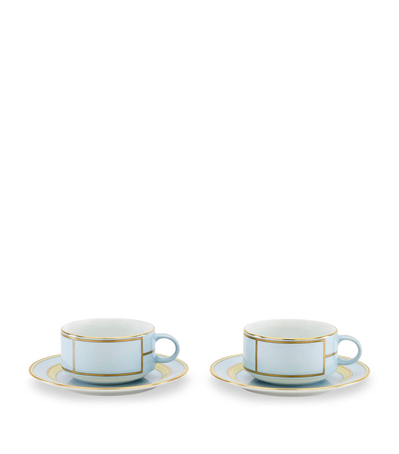 Ginori 1735 Celeste teacup and saucer set, UK version