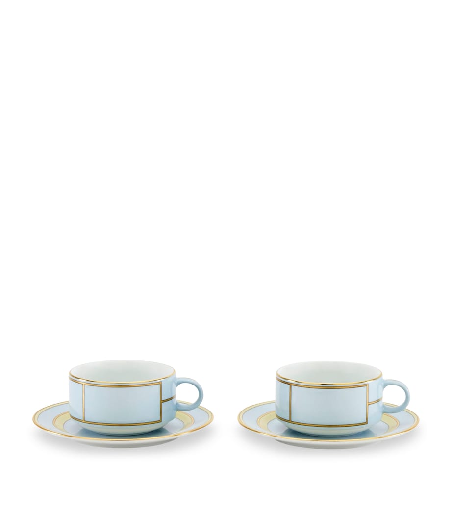 Ginori 1735 Celeste teacup and saucer set, UK version