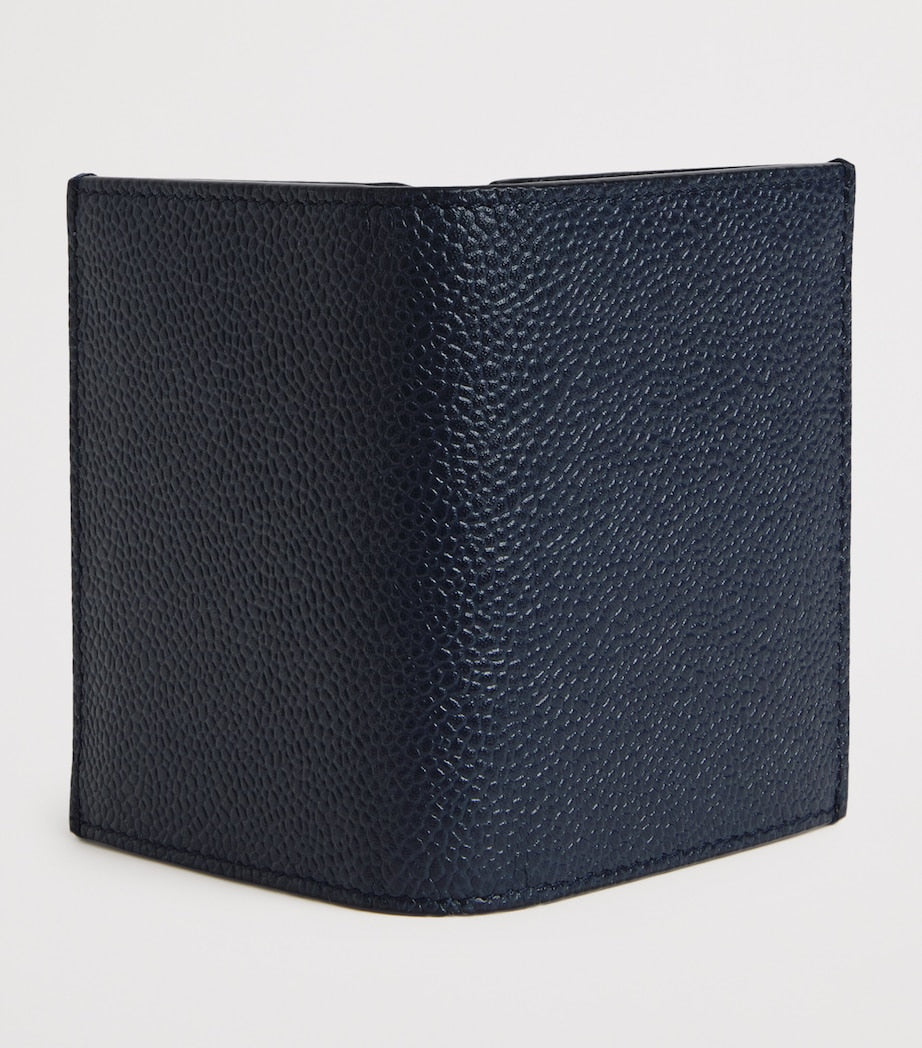 Thom Browne leather double card holder with gold foil logo - (British brand)