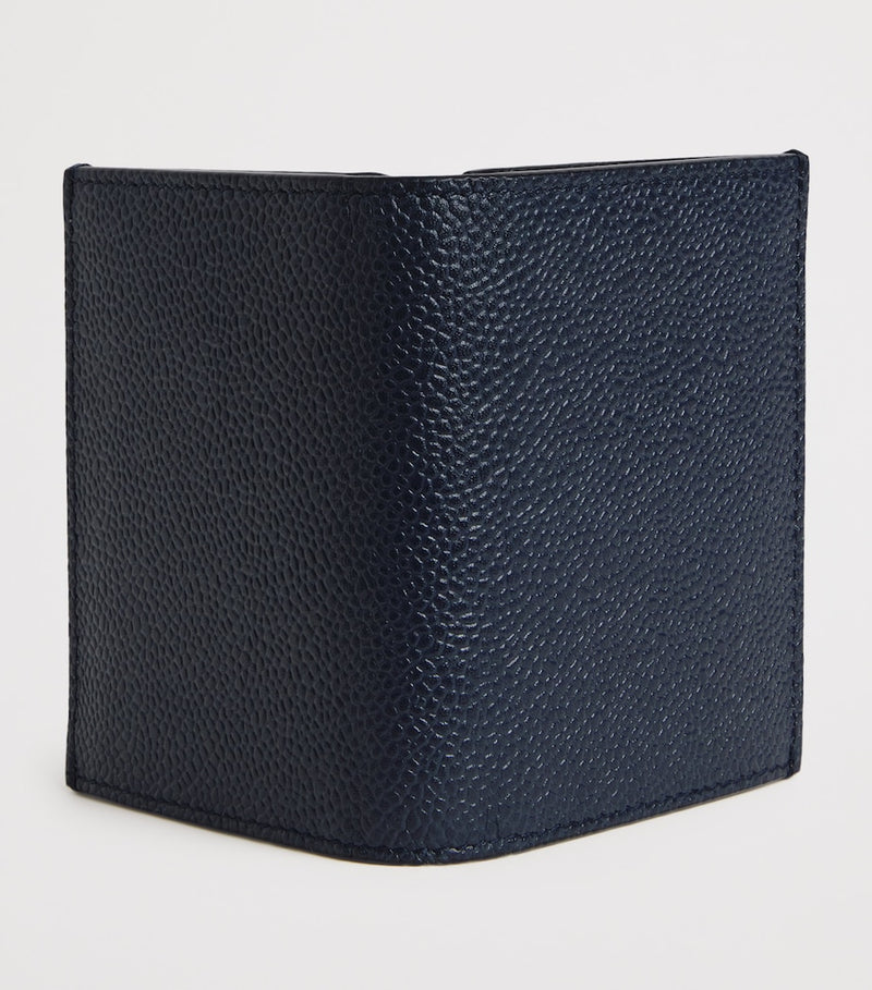 Thom Browne leather double card holder with gold foil logo - (British brand)