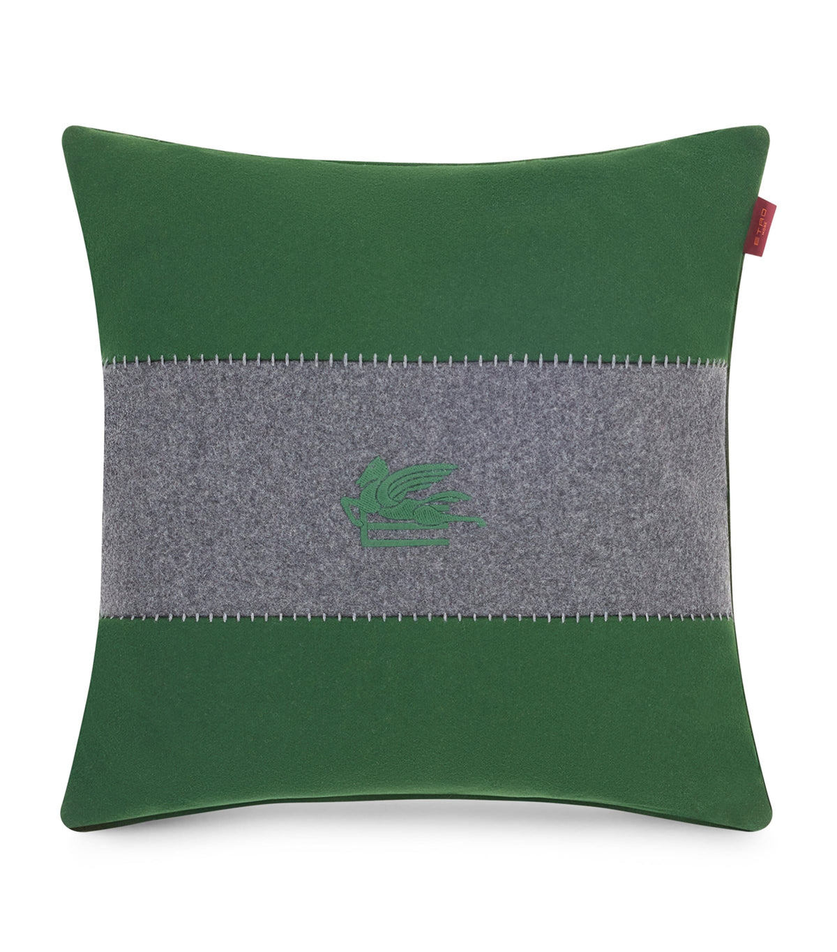 Etro Pegaso embroidered wool-blend cushion 45cm x 45cm - British product