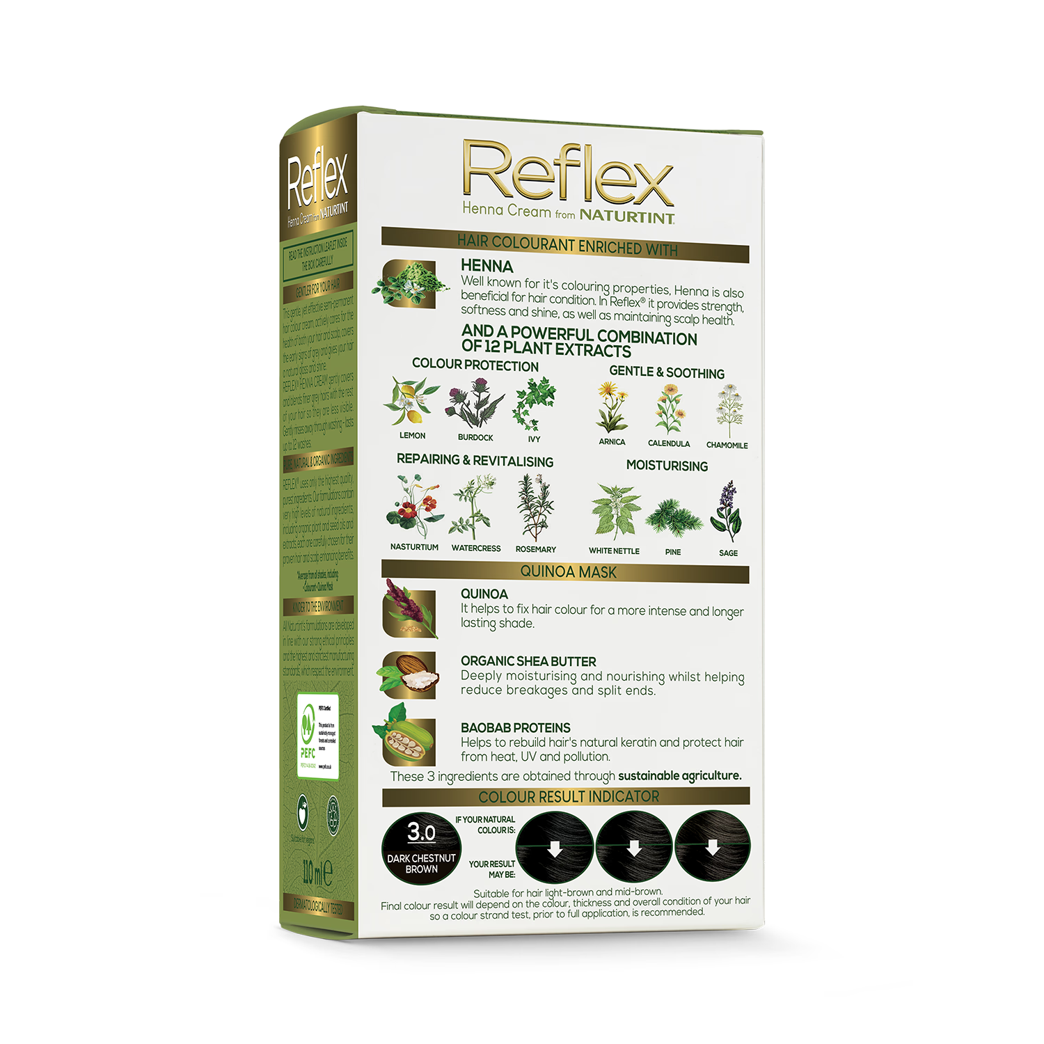 Naturtint Reflex Dark Chestnut Brown dye 60ml, imported from the UK