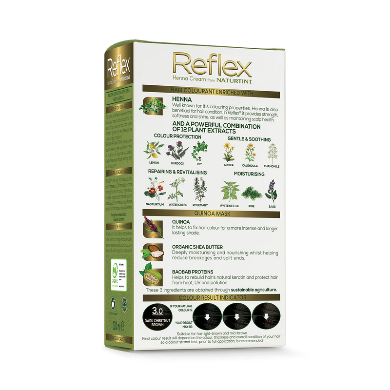 Naturtint Reflex Dark Chestnut Brown dye 60ml, imported from the UK