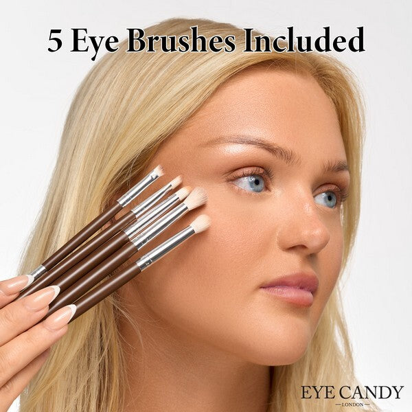 Eye Candy eye brush set with silicone travel case - British product